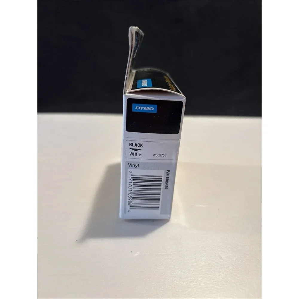 Dymo 1805430 Rhino Industrial Vinyl Label Tape 1in x 18ft Black on White
